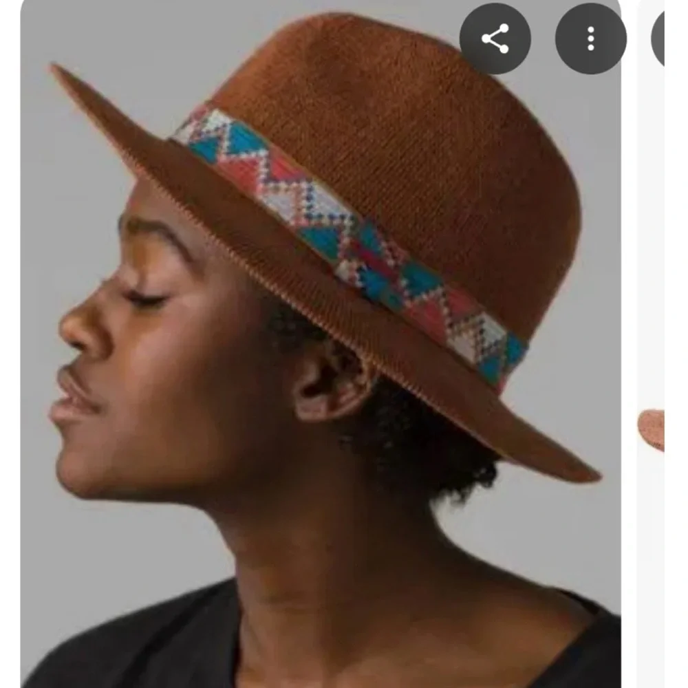 prAna Cybil Knit Fedora Hat Orange